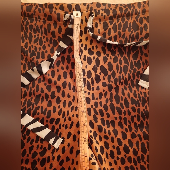 NWT Animal Print GOOD AMERICAN Cropped Pajama Top + Drawstring Pants S / 1 SET - Picture 11 of 16